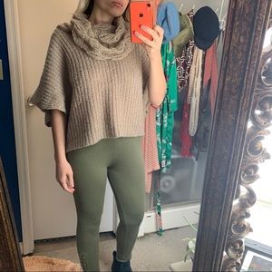 Loose Knit Soft Cowl off shoulder sweater beige OS